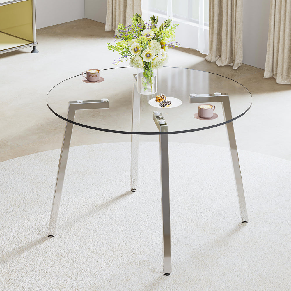 Sleek Glass Round Table