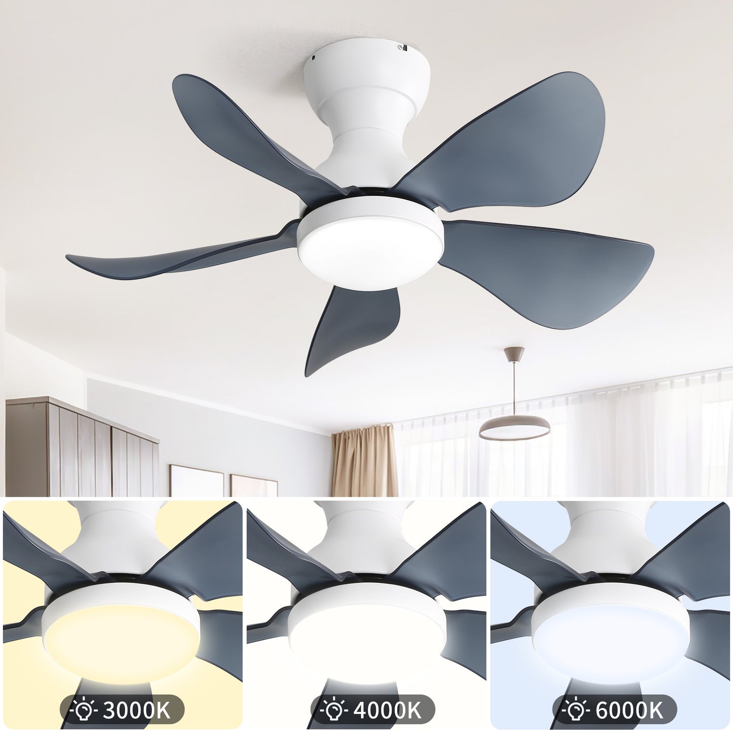 Cozy Glow Flush-Mount Ceiling Fan