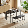 Stylish Industrial Dining Set with Benches