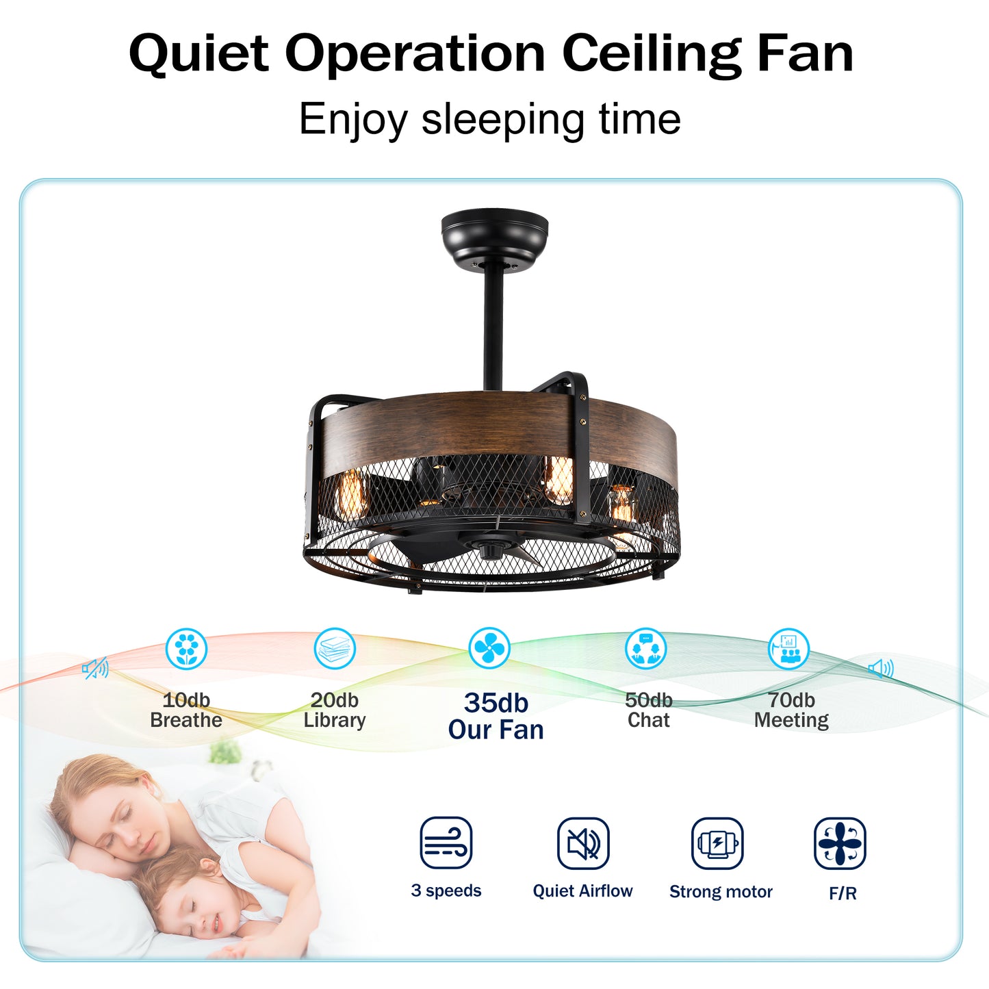 Sleek Retractable Ceiling Fan with Lights and Remote Control