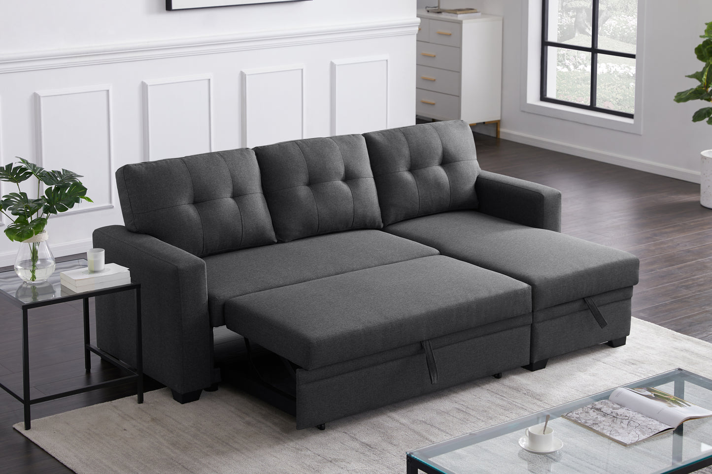 Cozy Convertible Sectional Sofa with Chaise