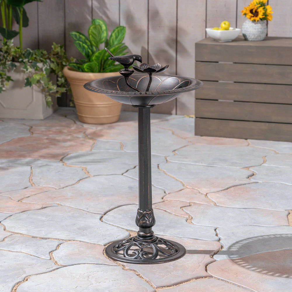 Chic Metal Bird Bath