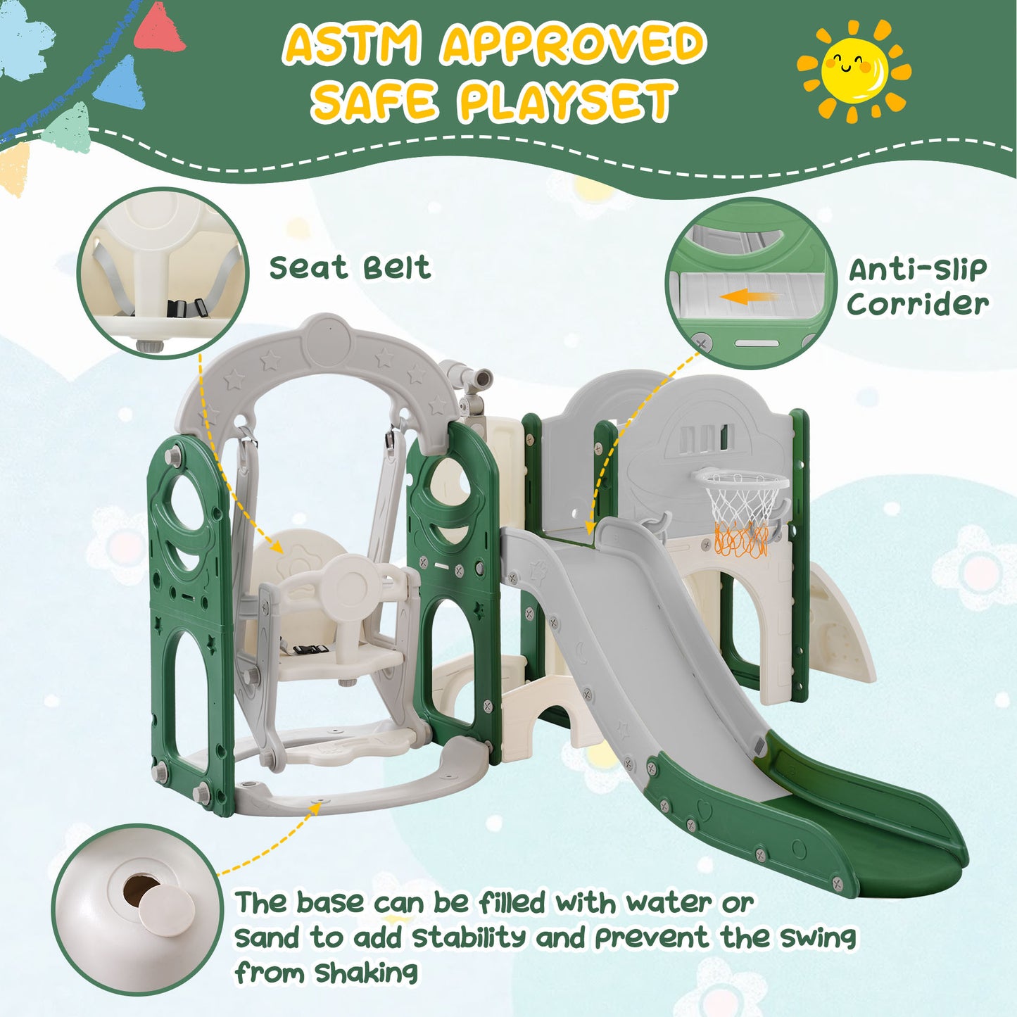 Playtime Adventure Slide & Swing Set