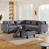 Cozy L-Shaped Sectional Sofa Set with Storage and Unique Armrests