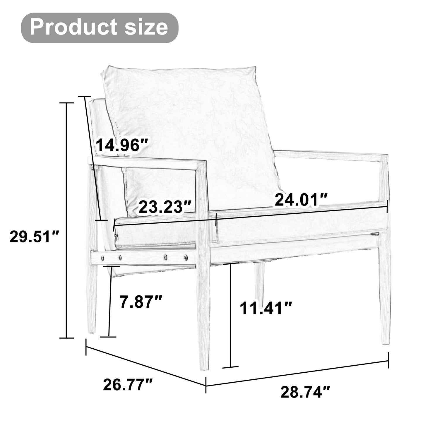 Chic Walnut Armchair with Plush Comfort