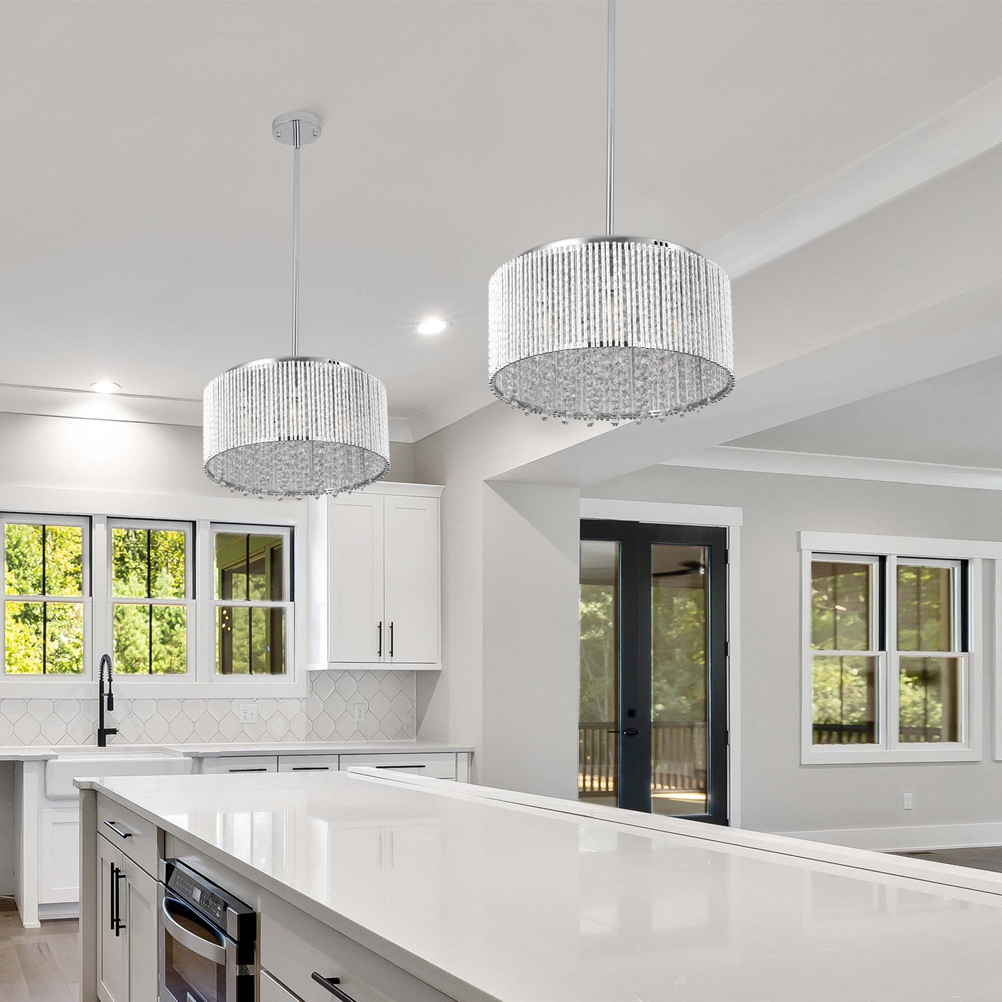 Sparkling Round Crystal Chandelier for Luxurious Living Spaces