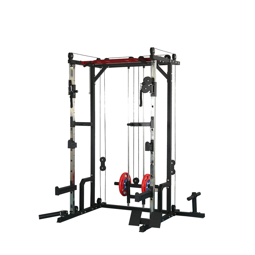 Ultimate Home Gym Power Cage with LAT Pulldown and Weight Storage