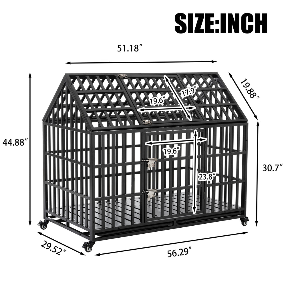 Ultimate Heavy Duty Dog Crate with Lockable Wheels