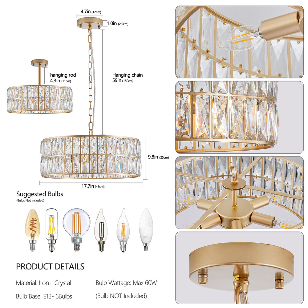 Glamour Glow Crystal Chandelier