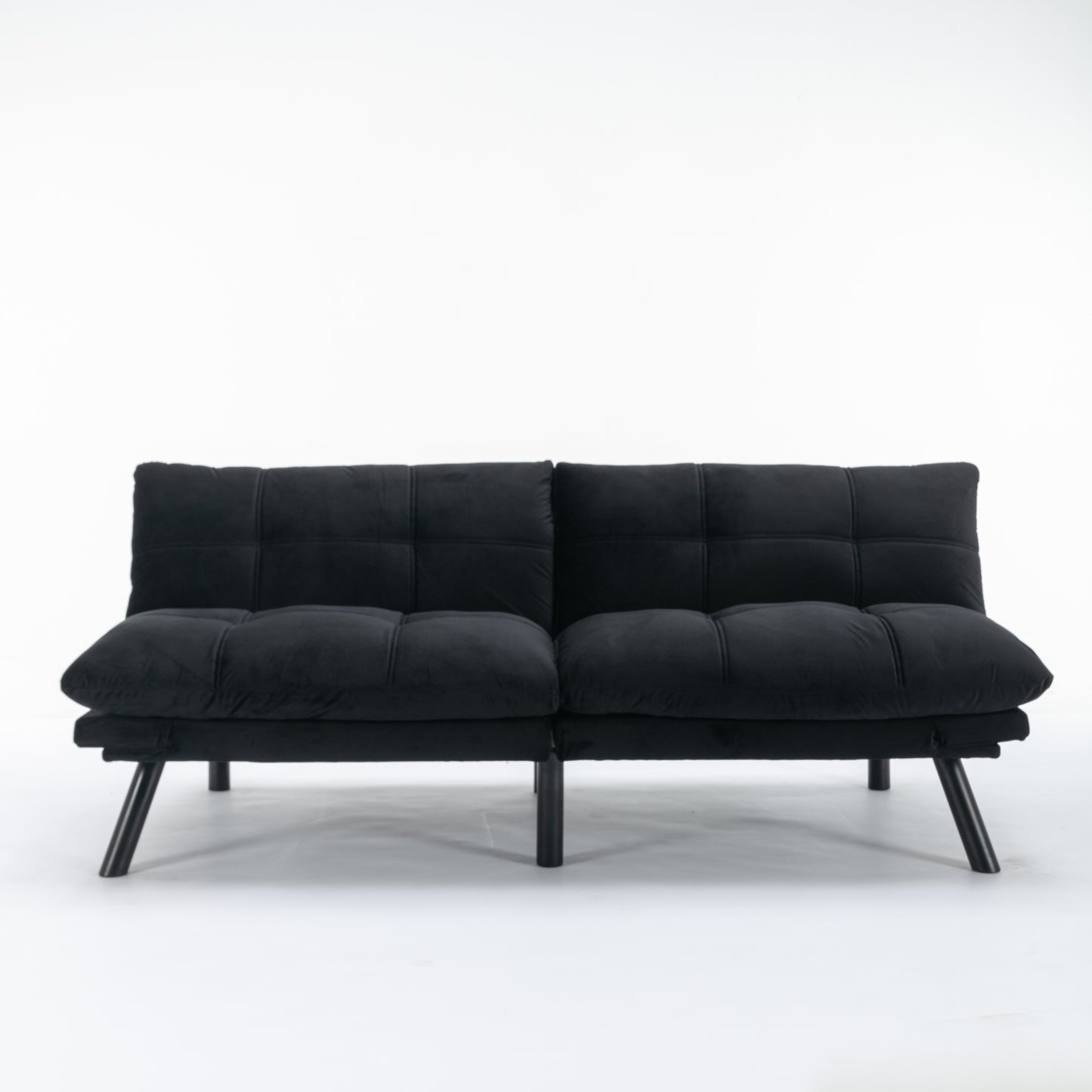 Sleek Black Convertible Sofa Bed