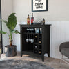 Sleek Black Bar Cabinet with Bottle Storage