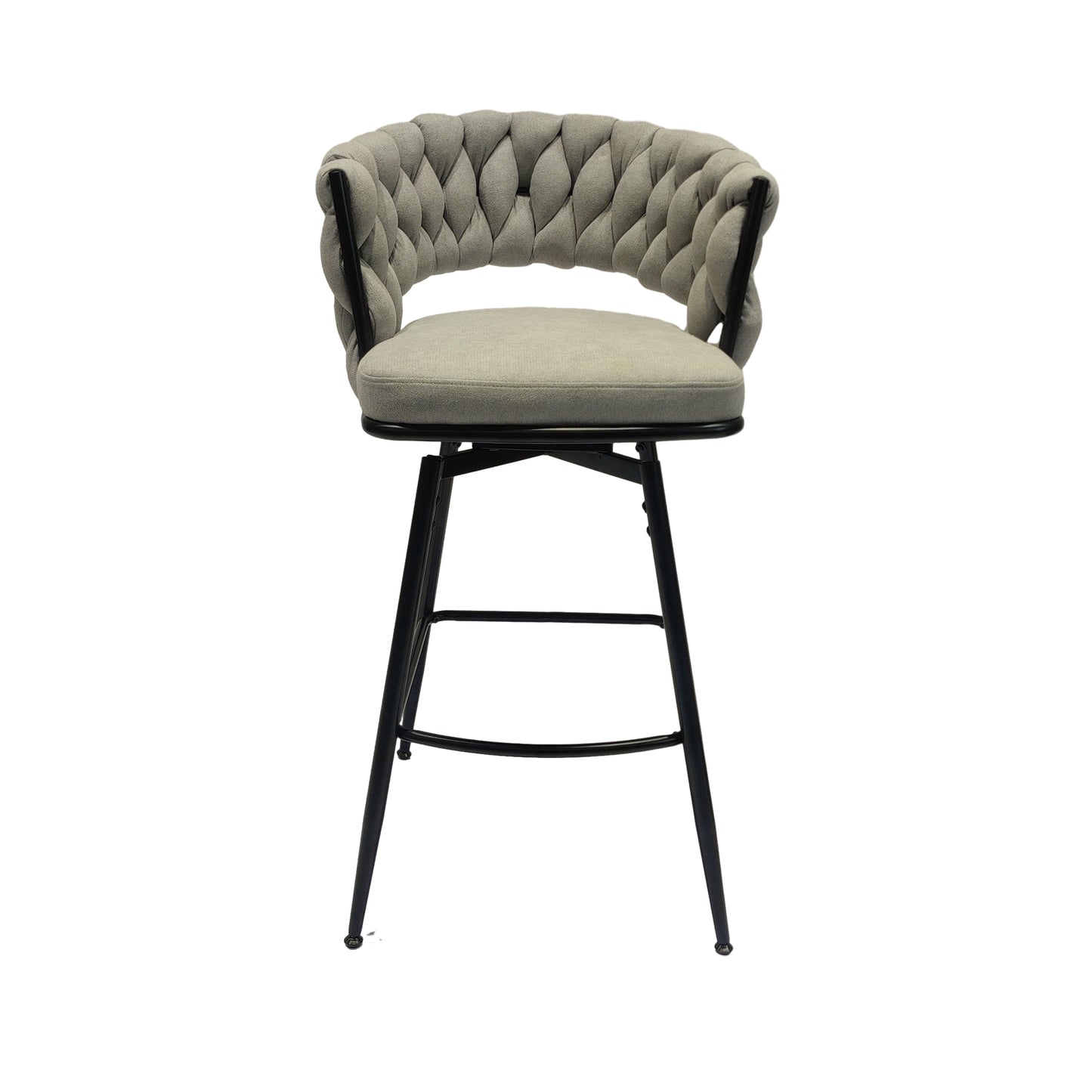 Chic Grey Swivel Bar Stools - Set of 2