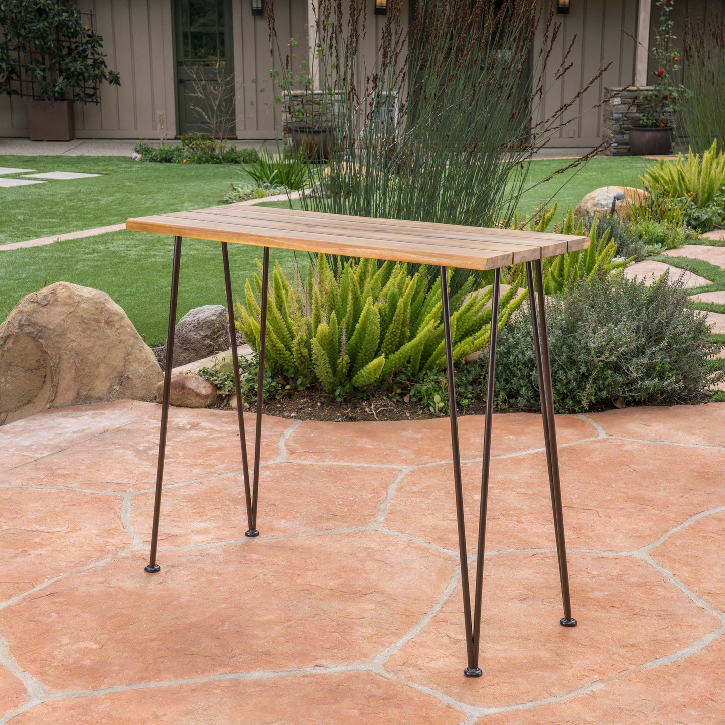 Denali Wood & Metal Bar Table