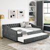 Cozy Tufted Daybed with Hidden Trundle - Grey Charm