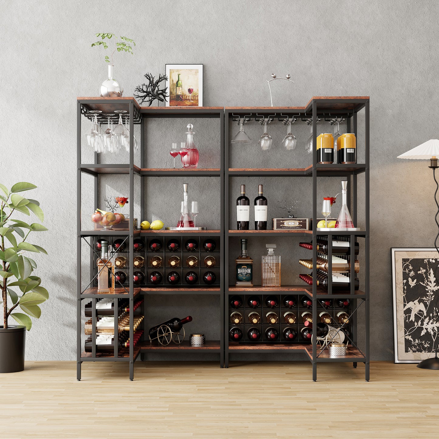 Chic Corner Wine Bar Cabinet