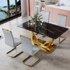 Chic Glass & Gold Dining Table