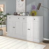 Charming Antique White Buffet Sideboard with Storage & Shelves