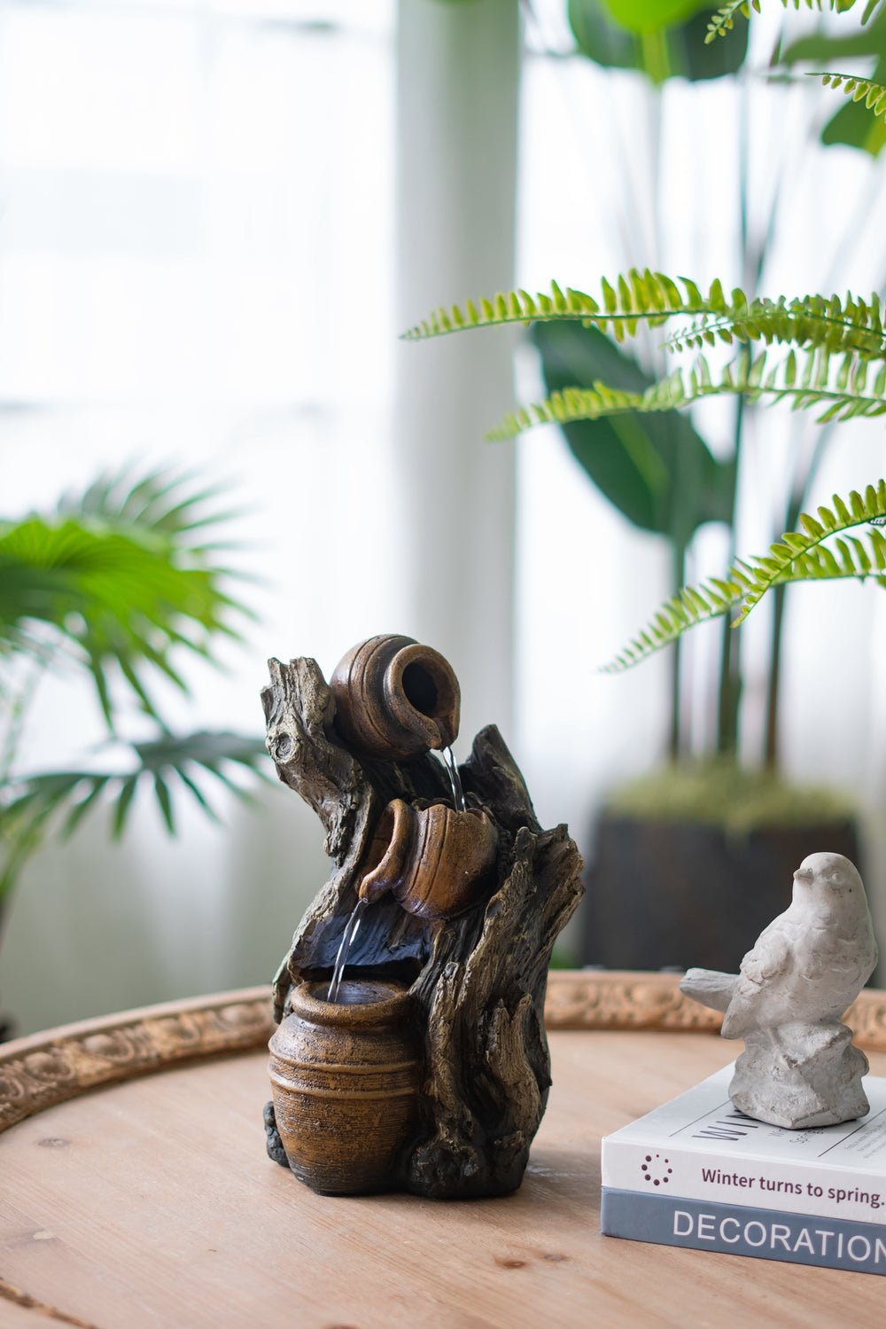 Charming Tiered Brown Pot Fountain