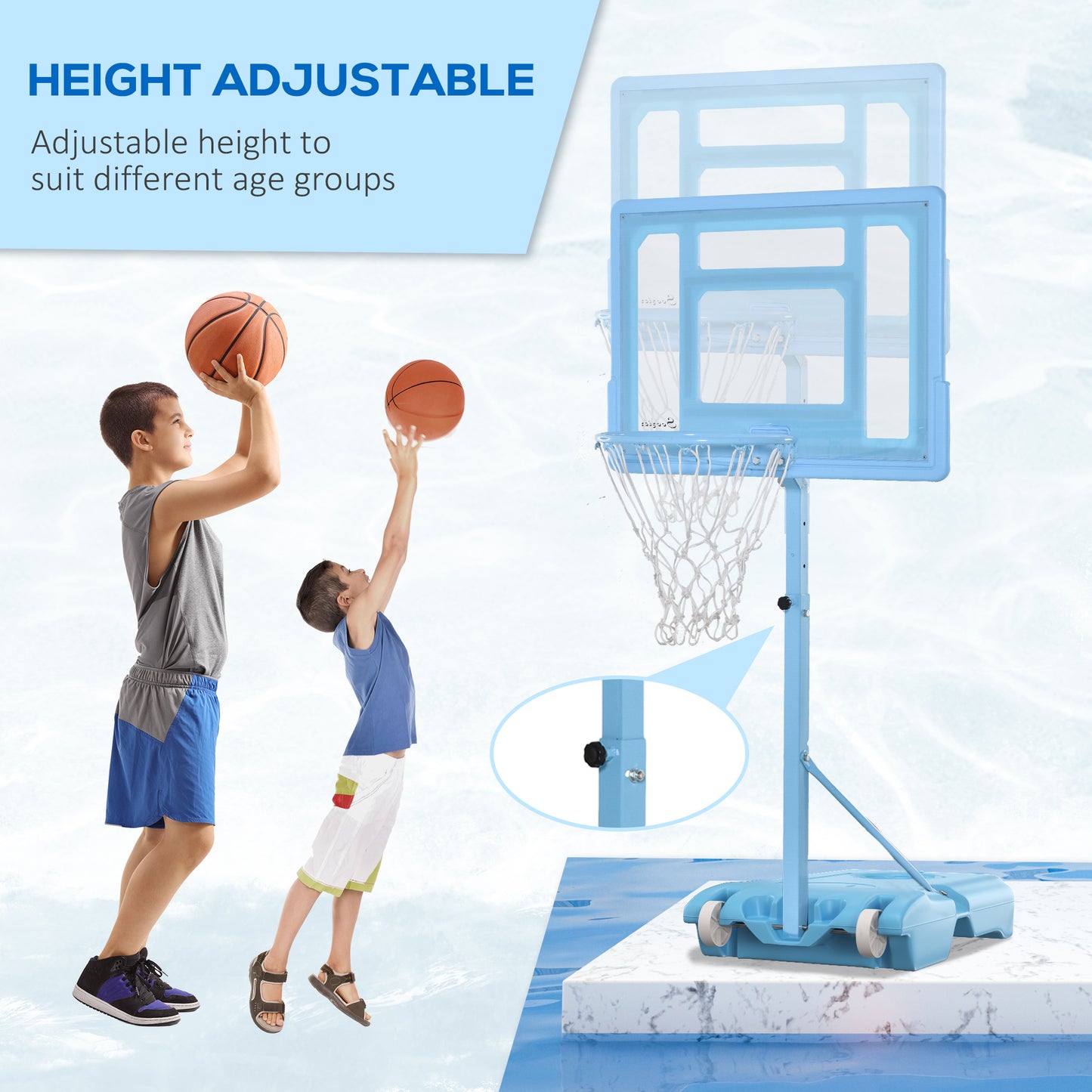 WaveSplash Adjustable Poolside Basketball Hoop