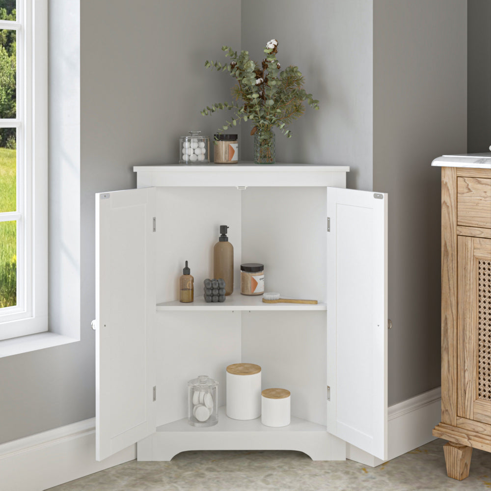 Charming Corner Cabinet with Adjustable Shelves