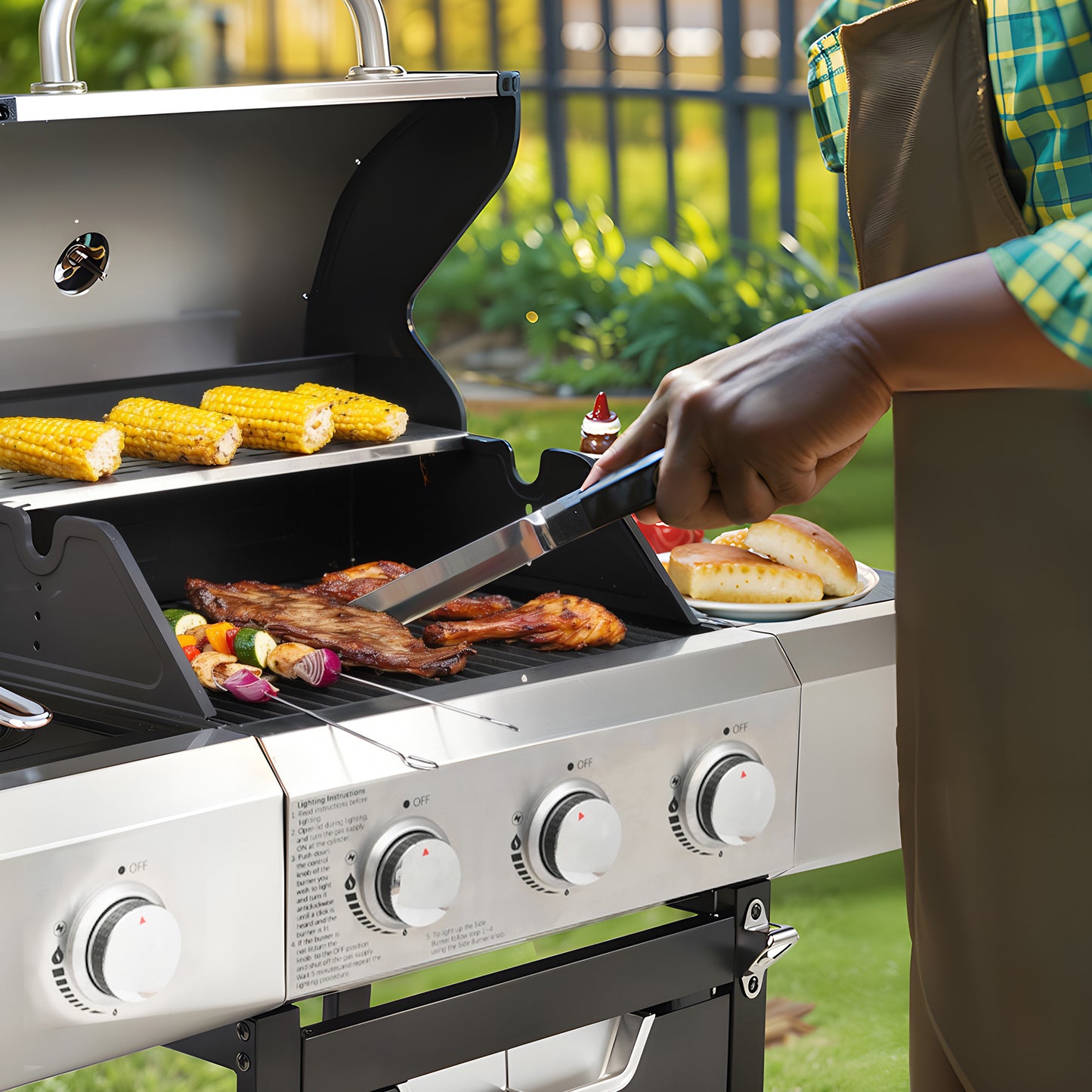 Ultimate Outdoor Propane Grill with Side Burner & Cover