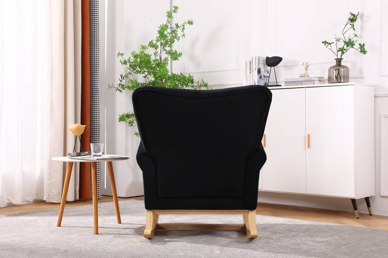 Velvet Mid-Century Rocker Chair