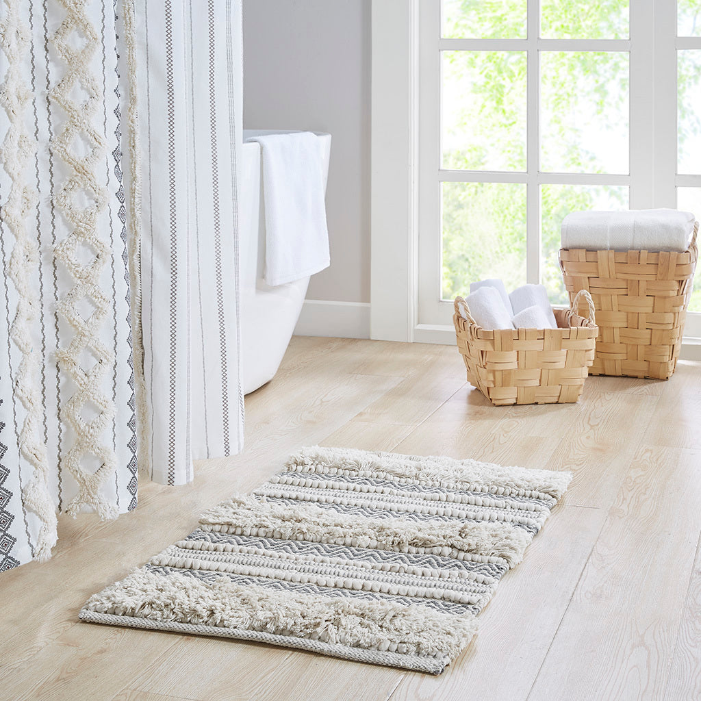 Striped Cozy Bath Rug