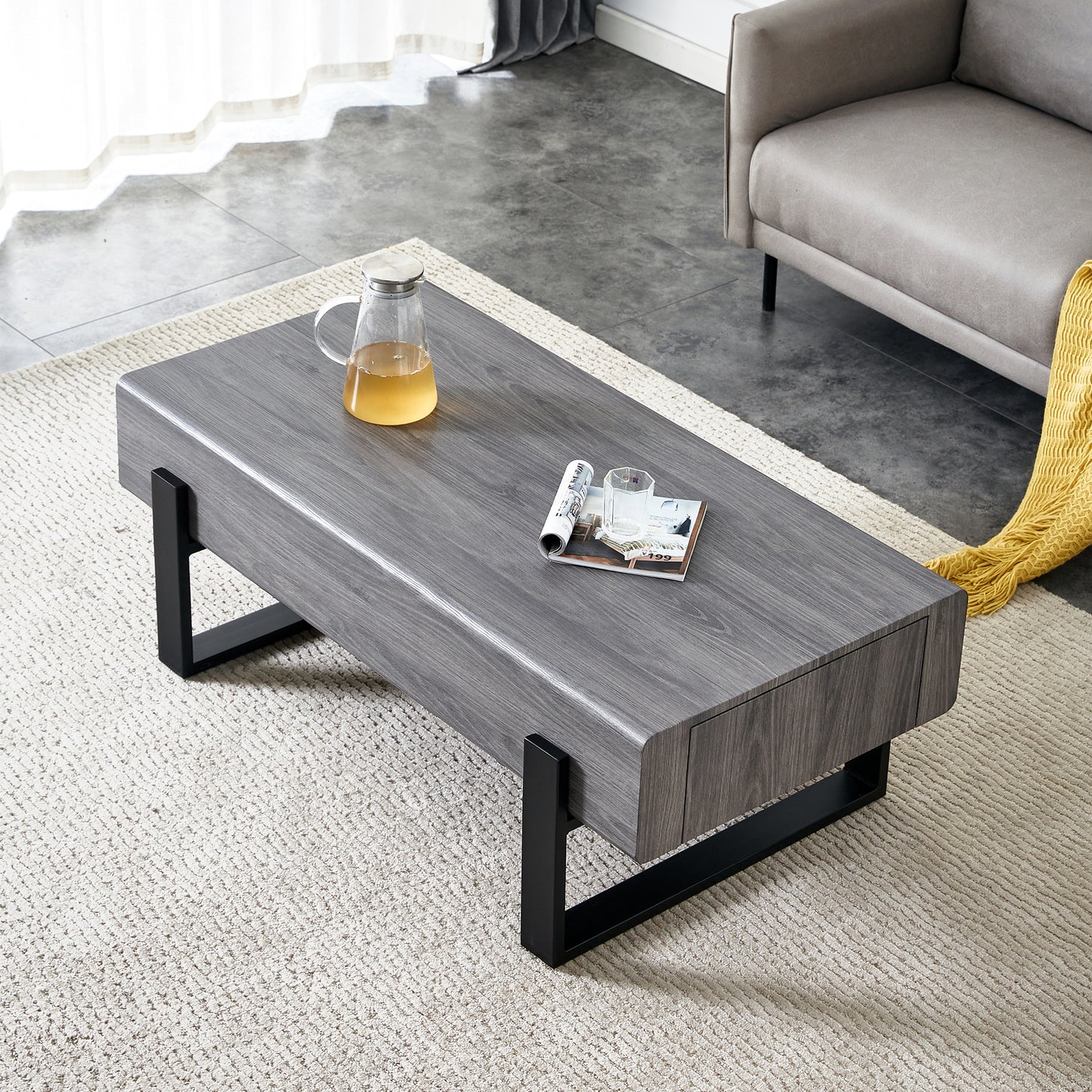 Sleek & Space-Saving Coffee Table with Wood Drawers