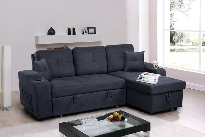 Cozy Corner Convertible Sofa with Storage