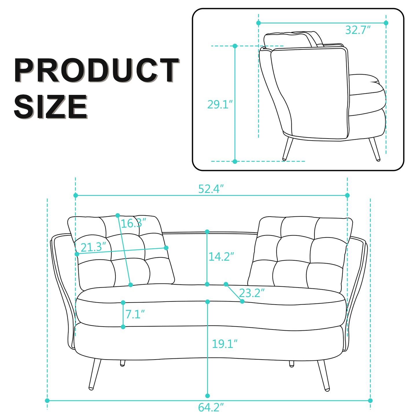 Chic Grey Loveseat with Gold Legs