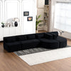 Chic Black Modular Sofa with Loungers and Plush Pillows