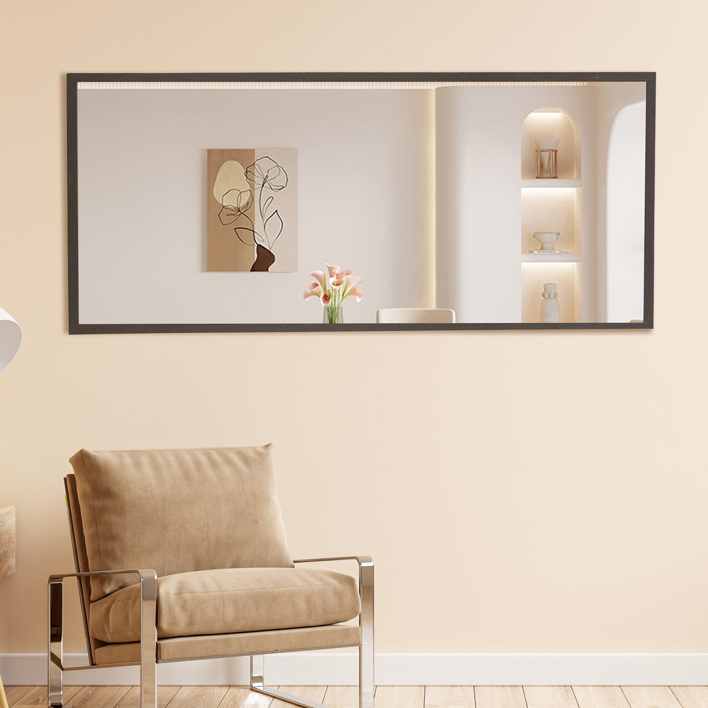 Elegant Full-Length Wooden Mirror