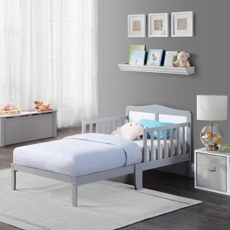 Cozy Birdie Toddler Bed in Light Gray