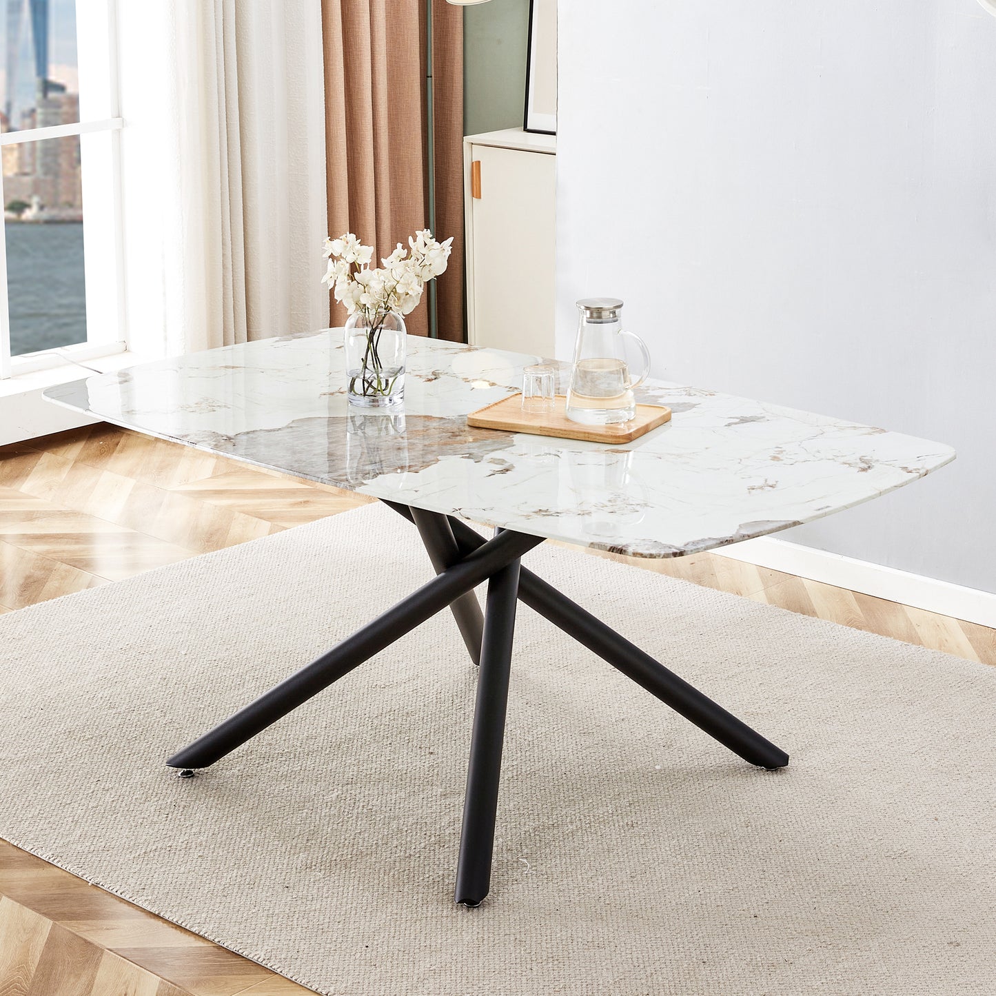 Sleek Marble Dining Table for Gatherings