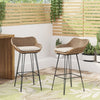 Cozy Wicker Barstools with Cushions - Set of 2