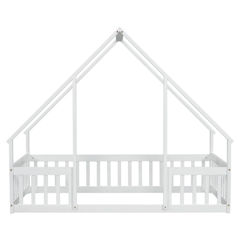 Cozy Twin House Bed with Safety Guardrails