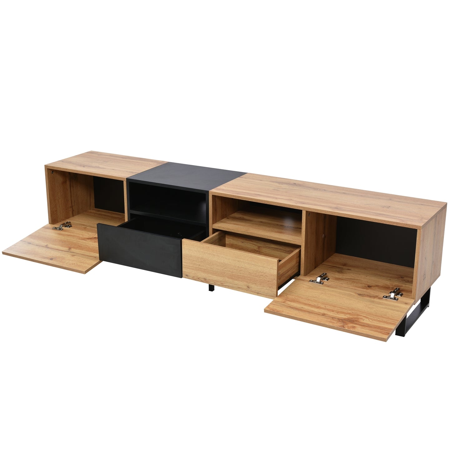 Sleek Media Console with Drop-Down Door and Ample Storage