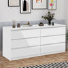 Chic White Double Dresser with Six Drawers