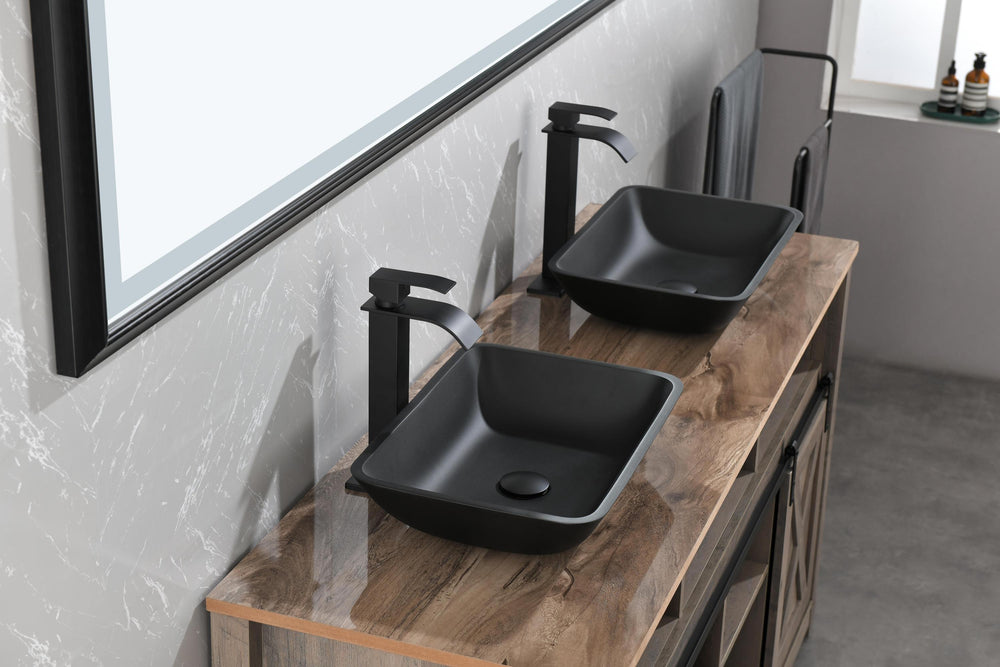 Sleek Black Matte Bathroom Sink Set