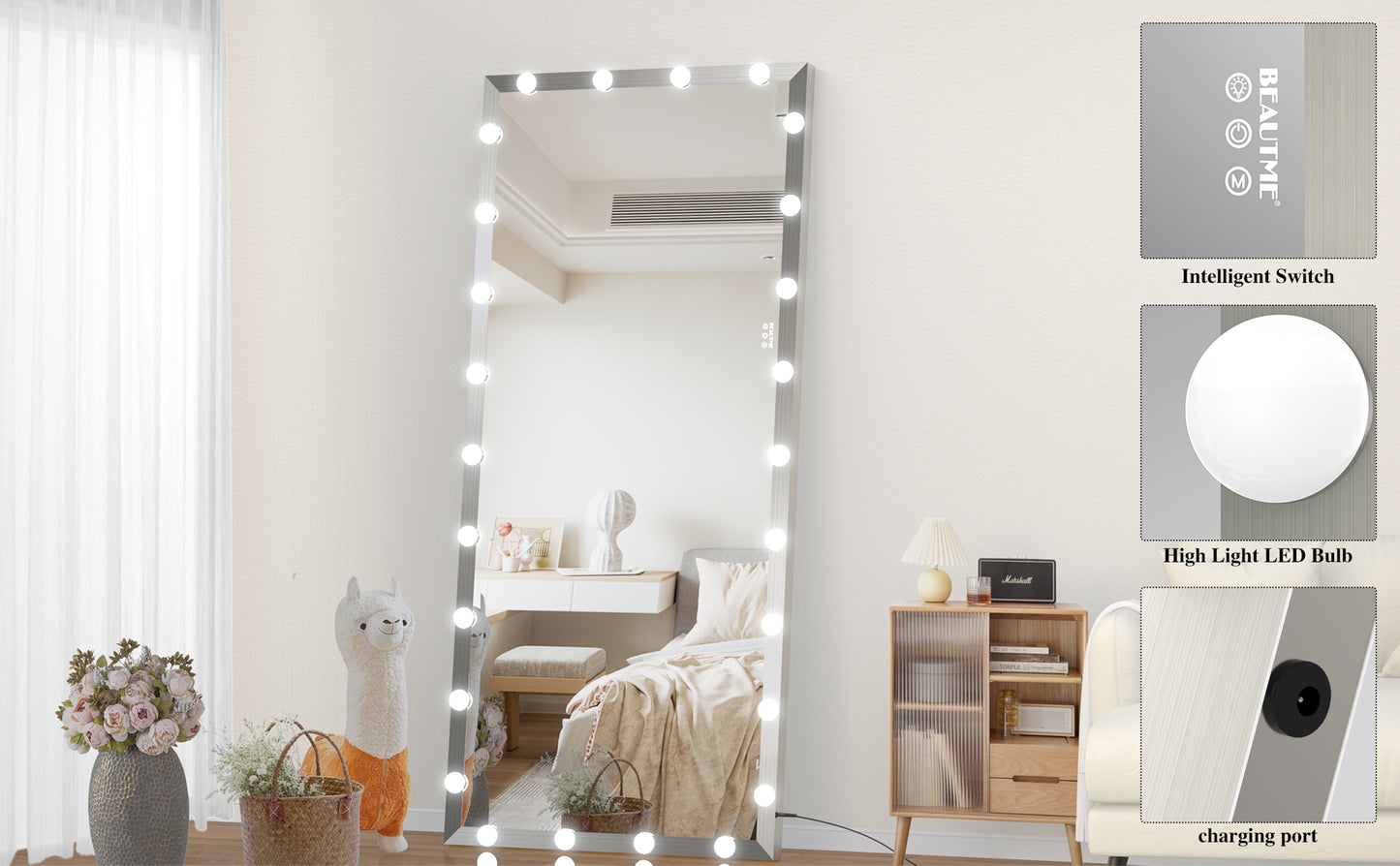 Glow & Style Full-Length Mirror