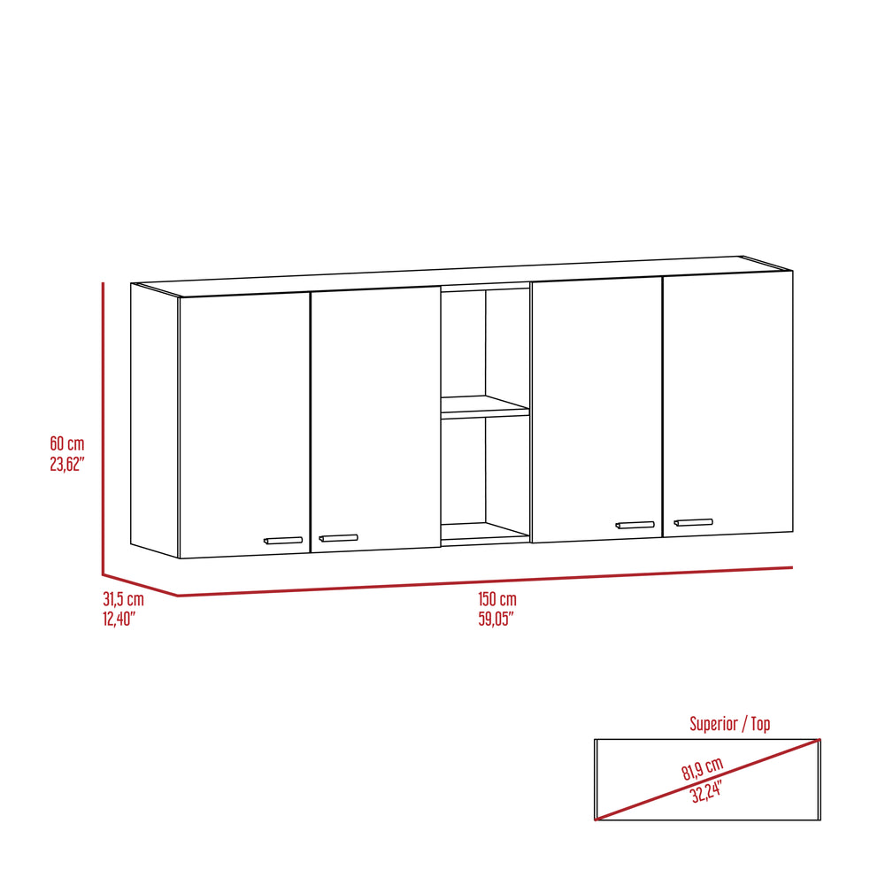 Stylish White Double Door Cabinet