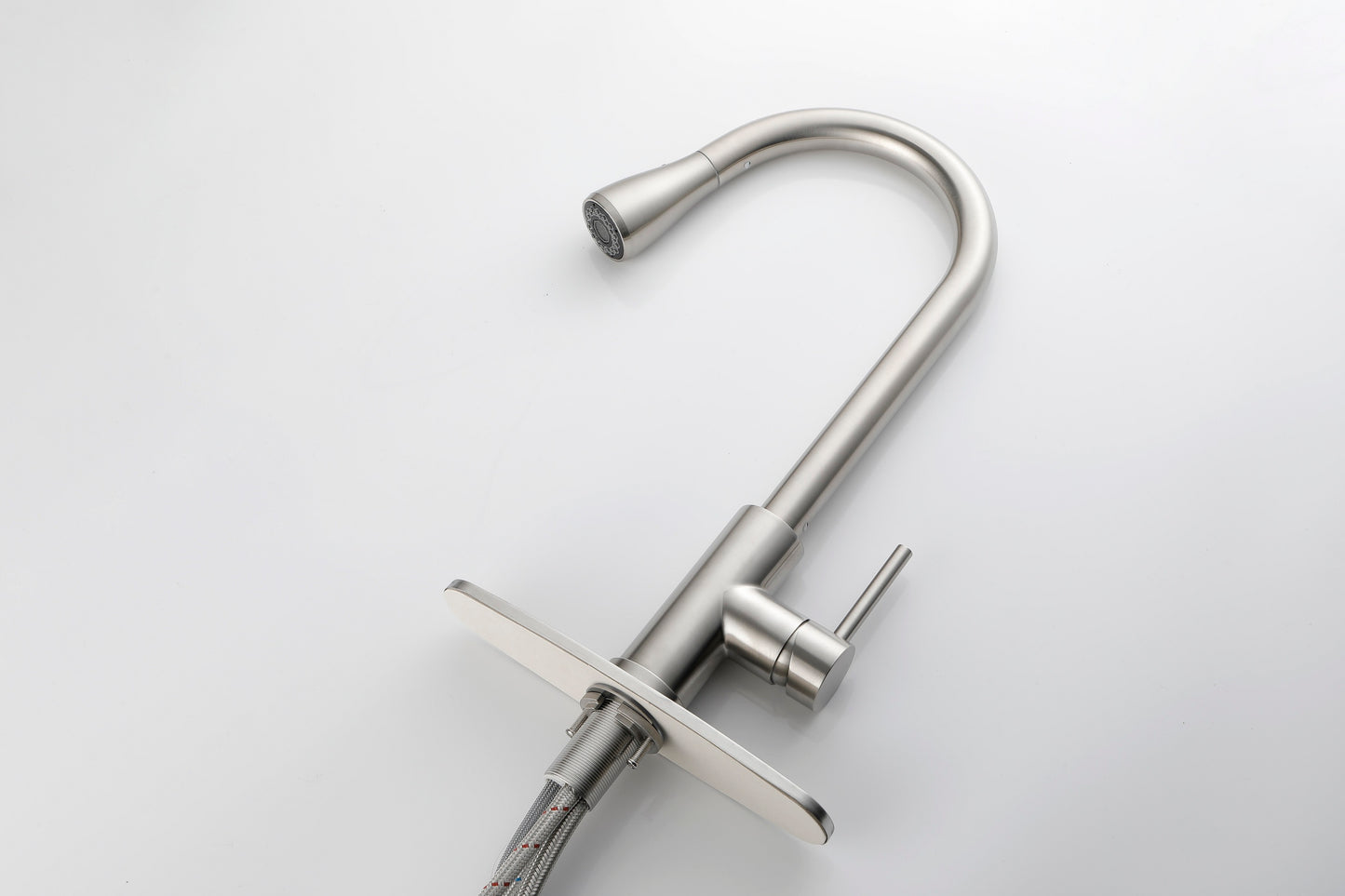 Sleek Pull-Down Kitchen Faucet with Brushed Nickel Finish