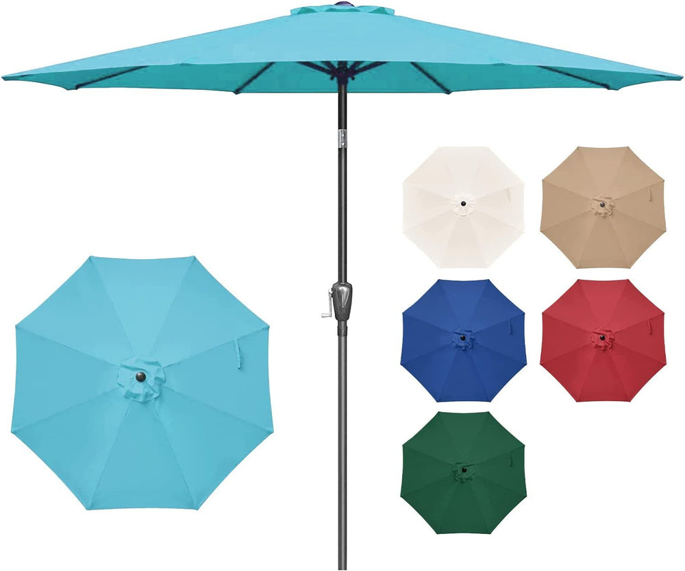 Turquoise Patio Umbrella with Easy Tilt and Crank