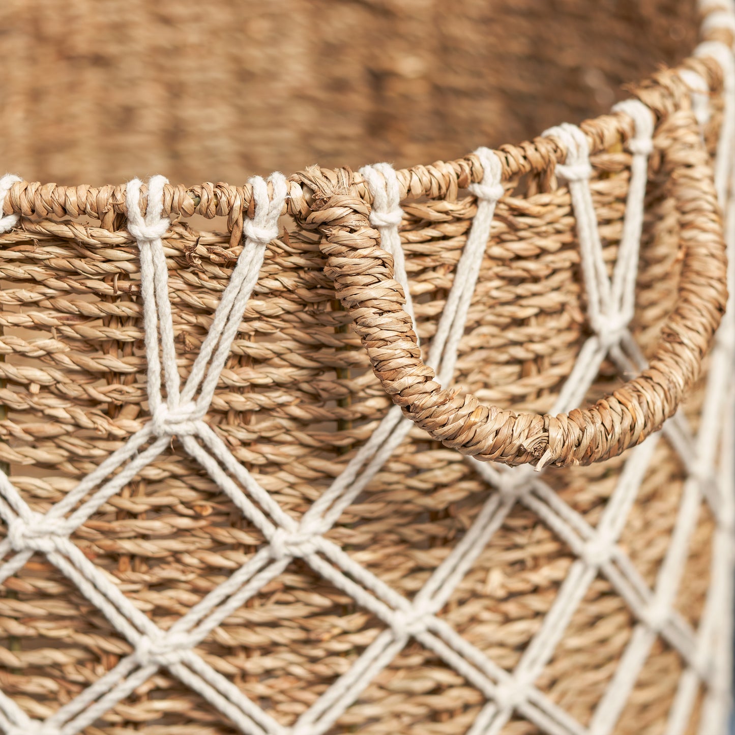 Natural Elegance Woven Basket with Handles