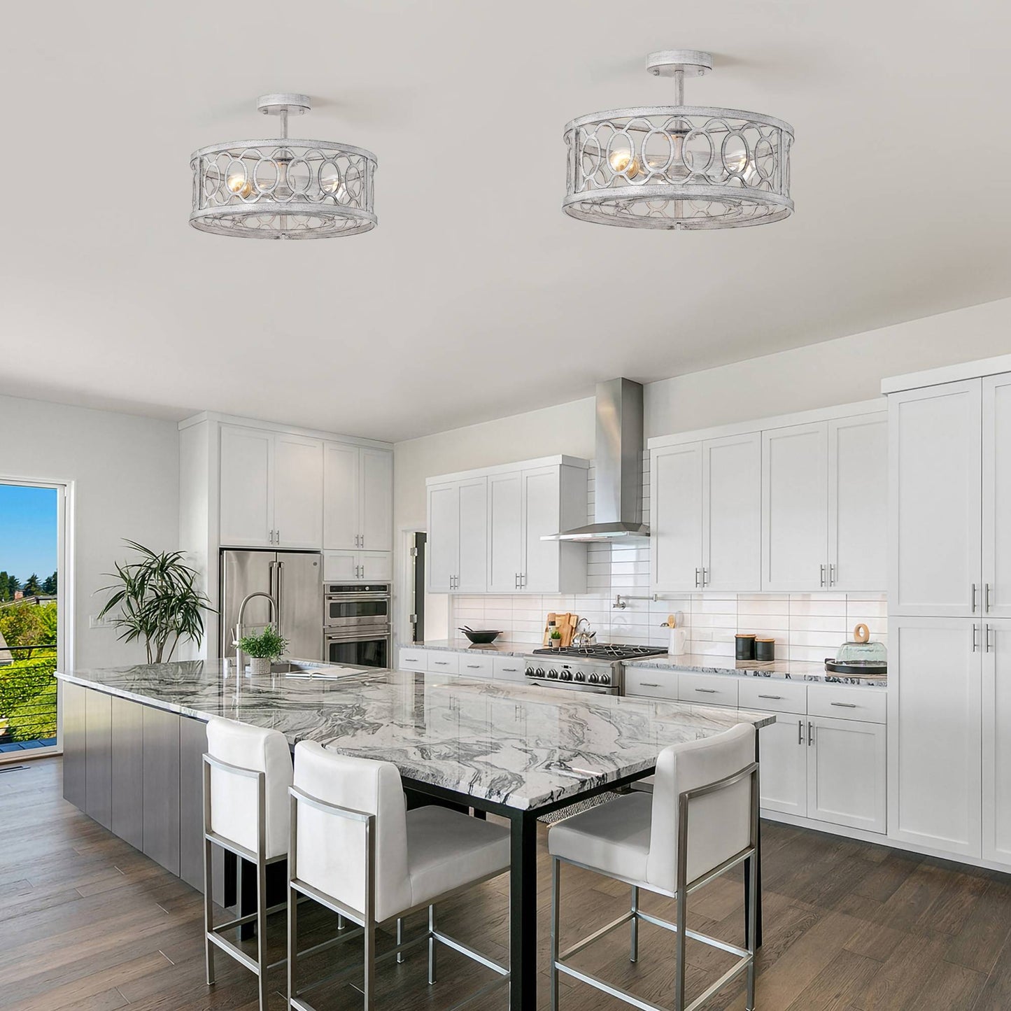 Farmhouse Flush Mount Chandelier for Kitchen