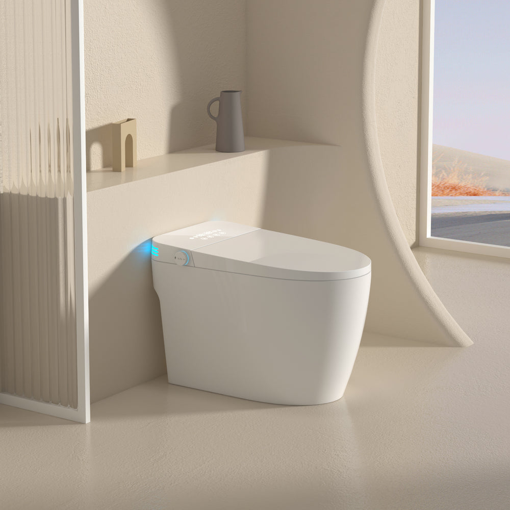 Voice-Controlled Smart Bidet Toilet with Heated Seat & Auto Features