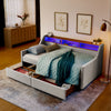 Cozy Luxe Sofa Bed with LED Lights and Storage