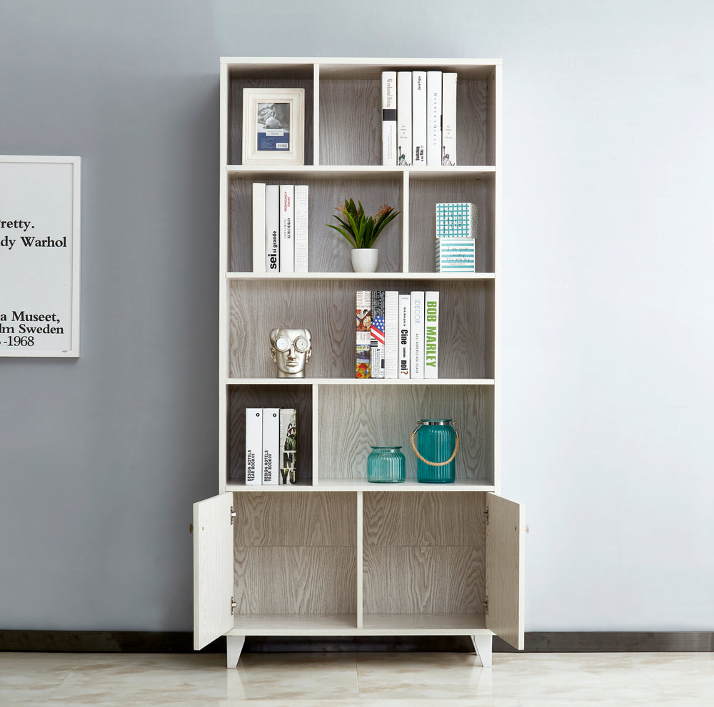 Chic White Door Bookcase