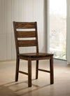 Chic Walnut Slat Back Dining Chairs - Set of Two