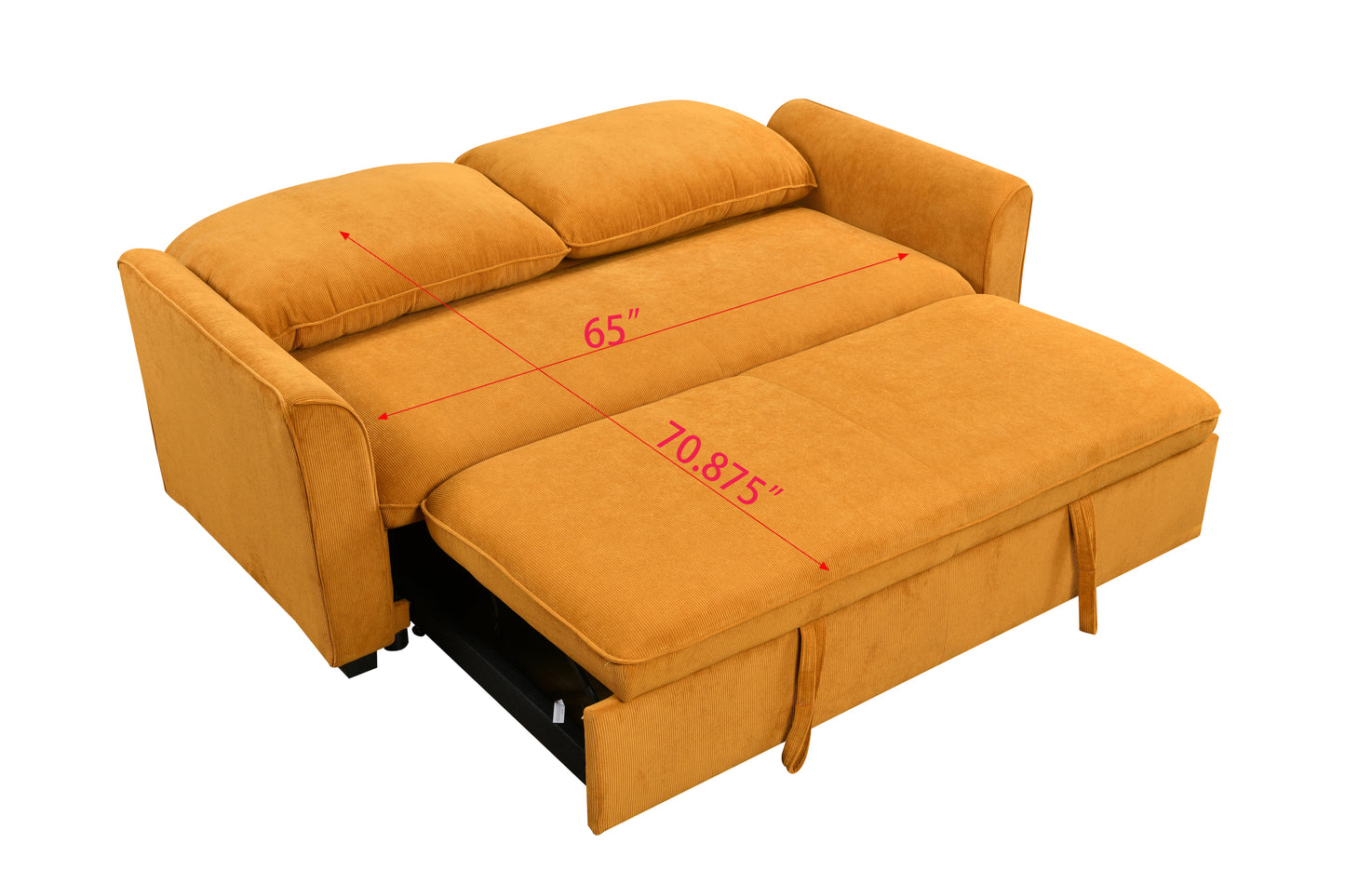 Stylish 3-in-1 Sleeper Sofa Bed - Cozy Convertible Loveseat in Yellow